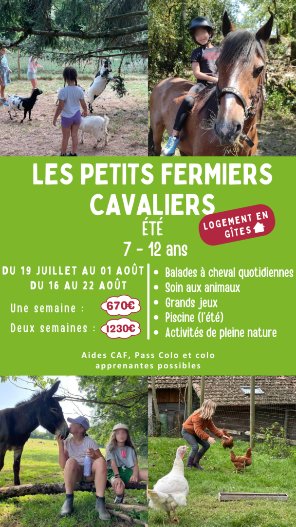 ferme pédagogique; équitation; séjour été